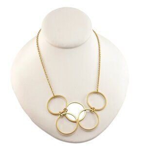 Avon Gold Tone Circle Link Necklace Statement Jewelry for Women Fashion Accessor